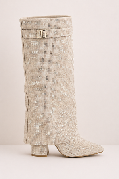 Lucia Voss Diamanté Beige Boots